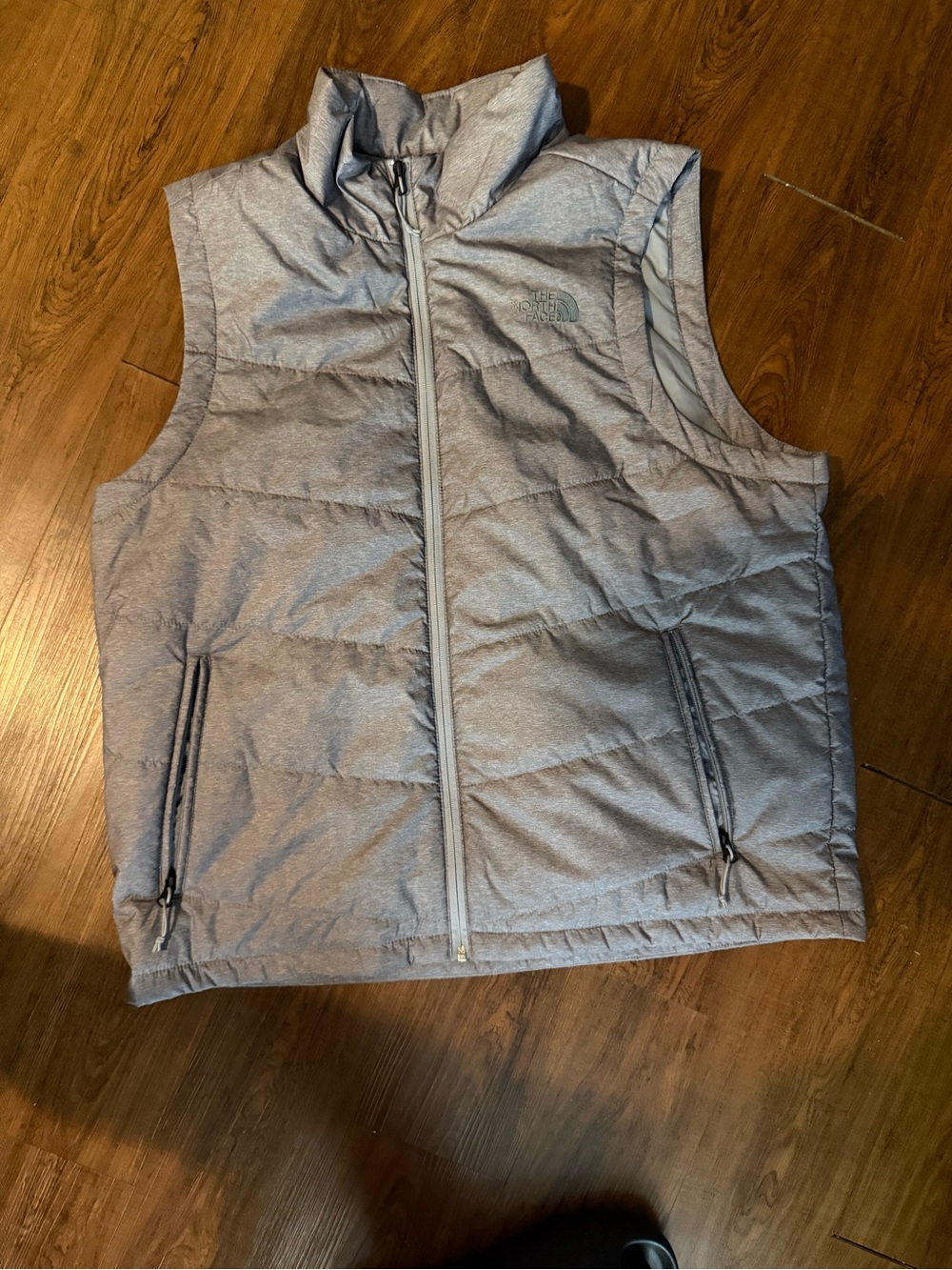 The North Face Light Gray Quilted Puffer Vest